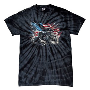 Sxs Utv American Flag Outdoors Tie-Dye T-Shirt