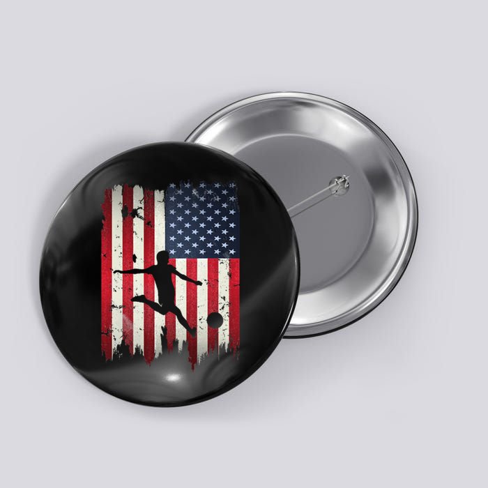 Soccer Usa American Flag Button