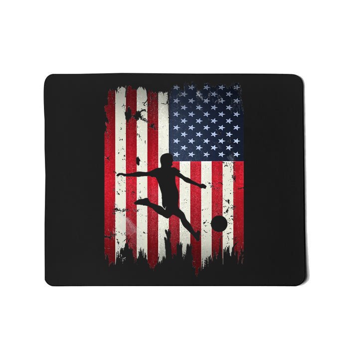 Soccer Usa American Flag Mousepad