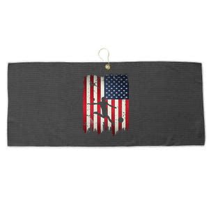 Soccer Usa American Flag Large Microfiber Waffle Golf Towel