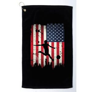 Soccer Usa American Flag Platinum Collection Golf Towel