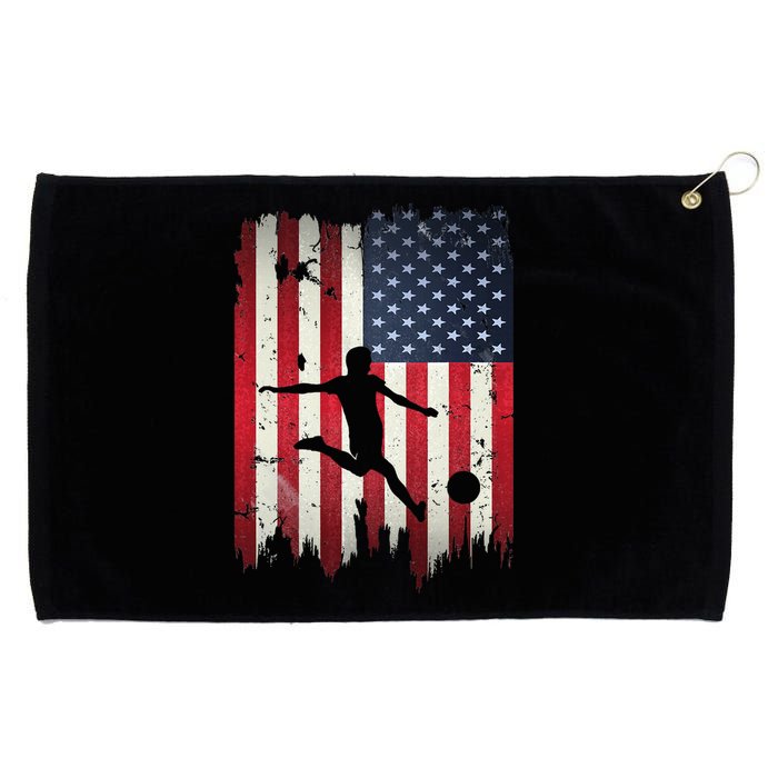 Soccer Usa American Flag Grommeted Golf Towel