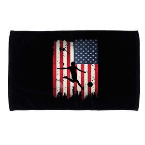 Soccer Usa American Flag Microfiber Hand Towel