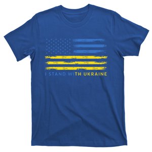 Support Ukrainian American Flag I Stand With Ukraine Gift T-Shirt