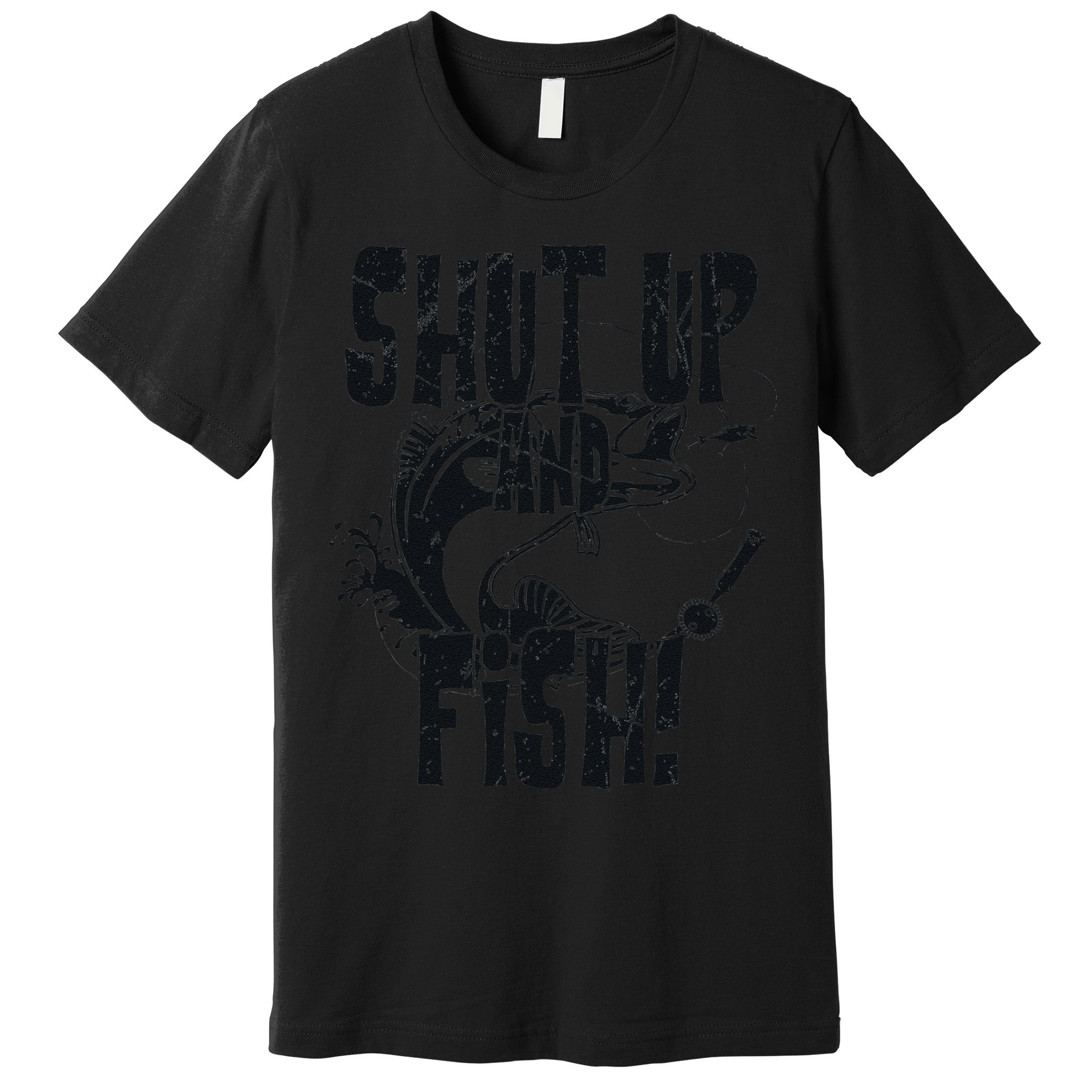Shut Up And Fish Funny Fishing Premium T-Shirt