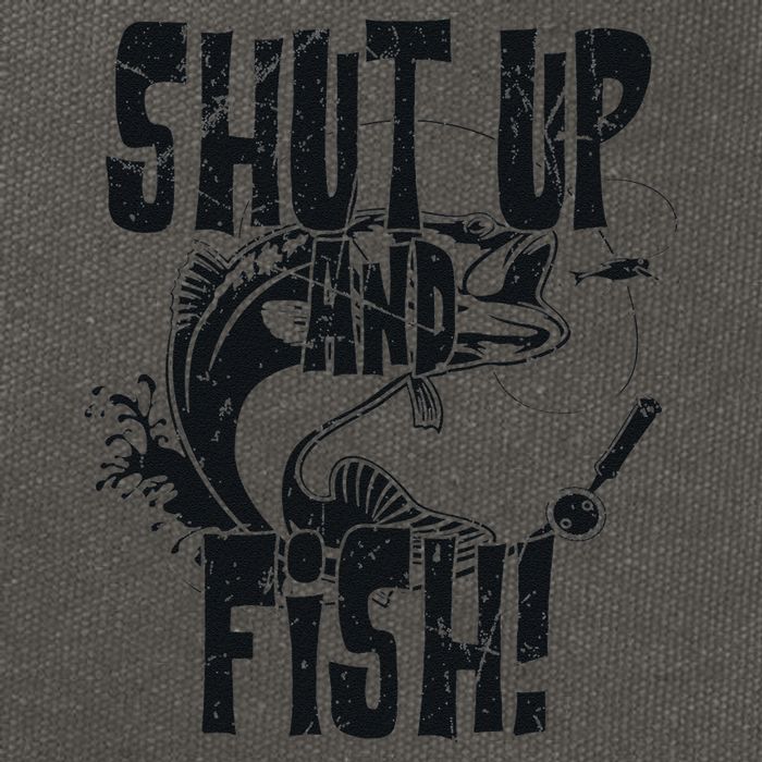 Shut Up And Fish Funny Fishing Cotton Canvas Backpack
