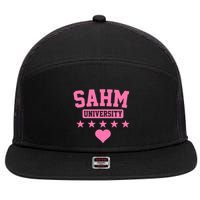 SAHM University Apparel Long Sleeve 7 Panel Mesh Trucker Snapback Hat