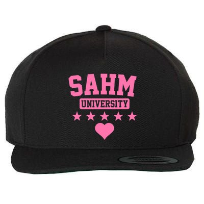 SAHM University Apparel Long Sleeve Wool Snapback Cap
