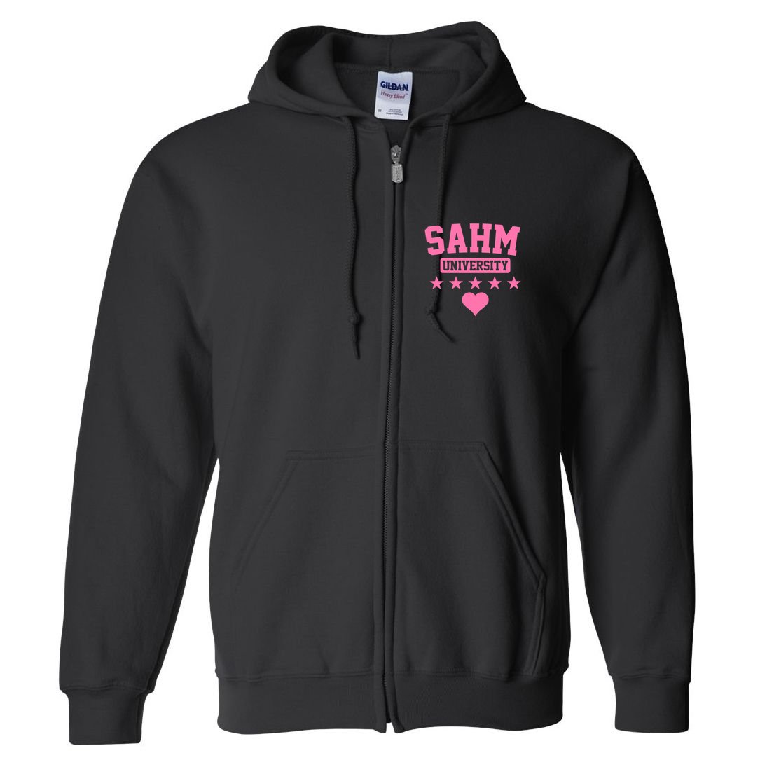 SAHM University Apparel Long Sleeve Full Zip Hoodie