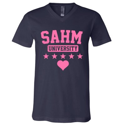 SAHM University Apparel Long Sleeve V-Neck T-Shirt