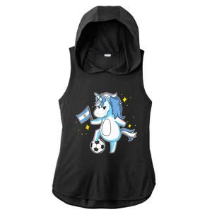 Soccer Unicorn Argentina Jersey Gift Argentinian Football Ladies PosiCharge Tri-Blend Wicking Draft Hoodie Tank