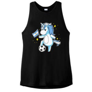 Soccer Unicorn Argentina Jersey Gift Argentinian Football Ladies PosiCharge Tri-Blend Wicking Tank