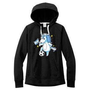 Soccer Unicorn Argentina Jersey Gift Argentinian Football Women's Fleece Hoodie