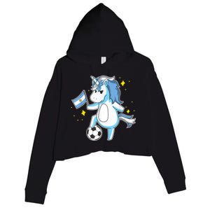 Soccer Unicorn Argentina Jersey Gift Argentinian Football Crop Fleece Hoodie