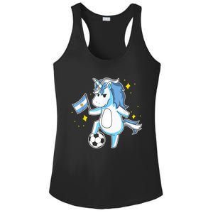 Soccer Unicorn Argentina Jersey Gift Argentinian Football Ladies PosiCharge Competitor Racerback Tank