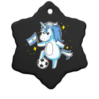 Soccer Unicorn Argentina Jersey Gift Argentinian Football Ceramic Star Ornament