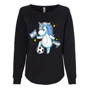 Soccer Unicorn Argentina Jersey Gift Argentinian Football Womens California Wash Sweatshirt