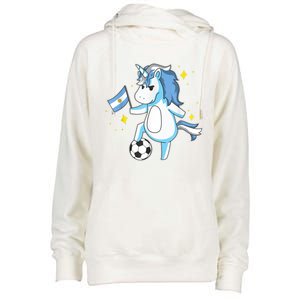 Soccer Unicorn Argentina Jersey Gift Argentinian Football Womens Funnel Neck Pullover Hood