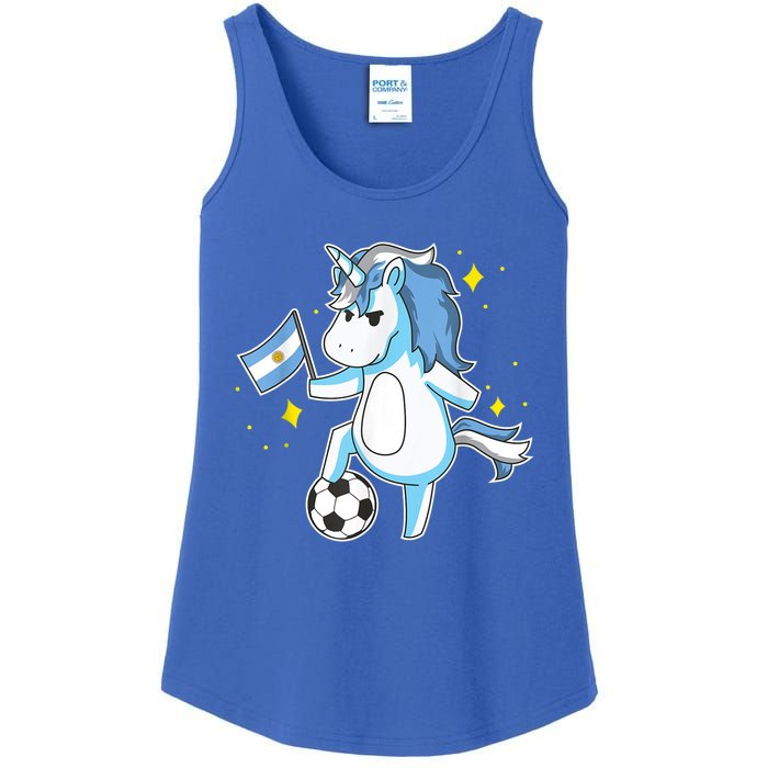 Soccer Unicorn Argentina Jersey Gift Argentinian Football Ladies Essential Tank