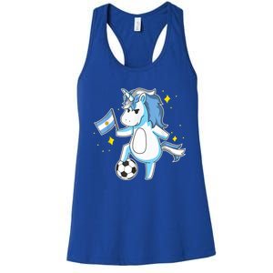 Soccer Unicorn Argentina Jersey Gift Argentinian Football Women's Racerback Tank