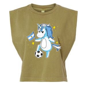 Soccer Unicorn Argentina Jersey Gift Argentinian Football Garment-Dyed Women's Muscle Tee