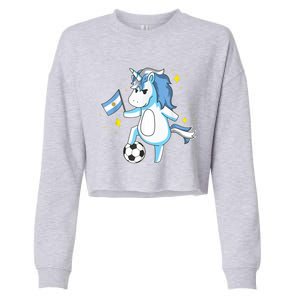 Soccer Unicorn Argentina Jersey Gift Argentinian Football Cropped Pullover Crew