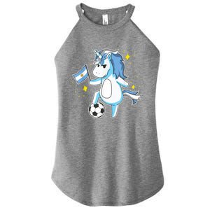 Soccer Unicorn Argentina Jersey Gift Argentinian Football Women's Perfect Tri Rocker Tank