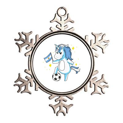 Soccer Unicorn Argentina Jersey Gift Argentinian Football Metallic Star Ornament