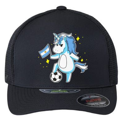 Soccer Unicorn Argentina Jersey Shirt Argentinian Football Flexfit Unipanel Trucker Cap