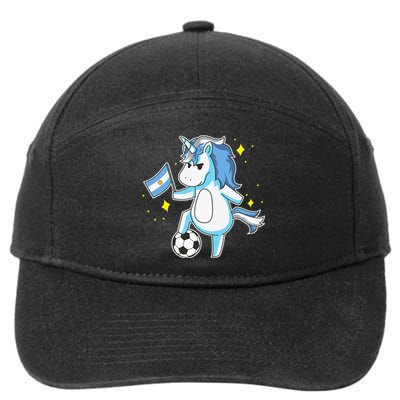 Soccer Unicorn Argentina Jersey Shirt Argentinian Football 7-Panel Snapback Hat