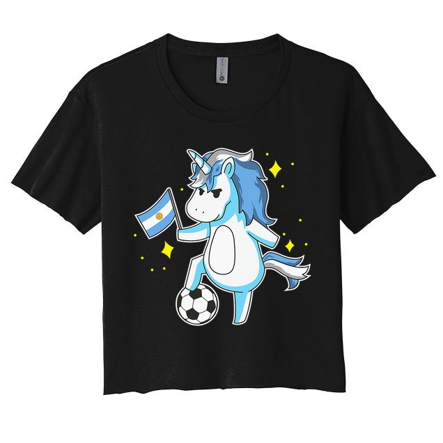 Soccer Unicorn Argentina Jersey Shirt Argentinian Football Crop Top