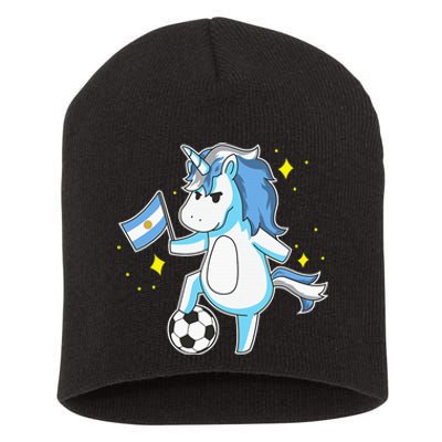 Soccer Unicorn Argentina Jersey Shirt Argentinian Football Short Acrylic Beanie