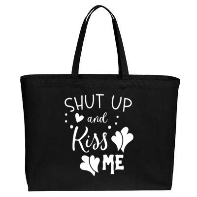 Shut Up And Kiss Me Cotton Canvas Jumbo Tote