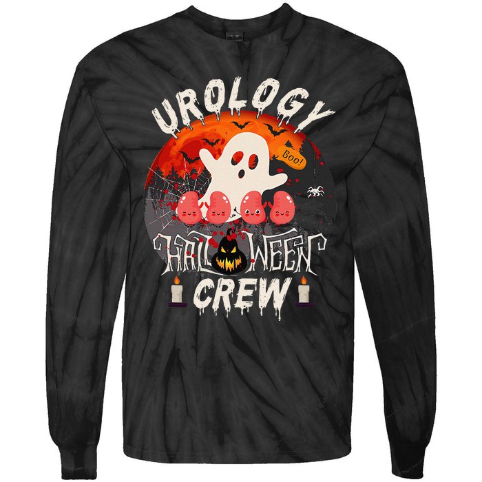 Spooky Urology Boo Crew Urology Nurse Halloween Matching Gift Tie-Dye Long Sleeve Shirt