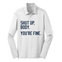 Shut Up Body Youre Fine Silk Touch Performance Long Sleeve Polo