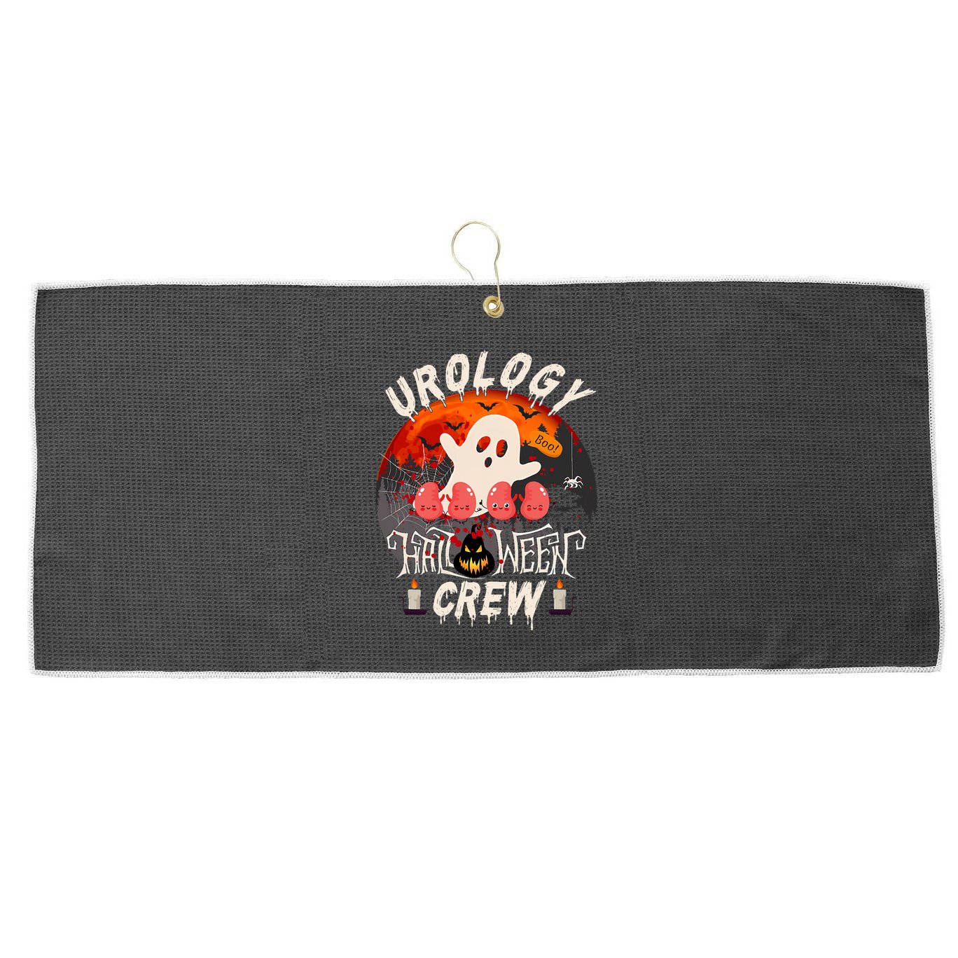Spooky Urology Boo Crew Urology Nurse Halloween Matching Large Microfiber Waffle Golf Towel