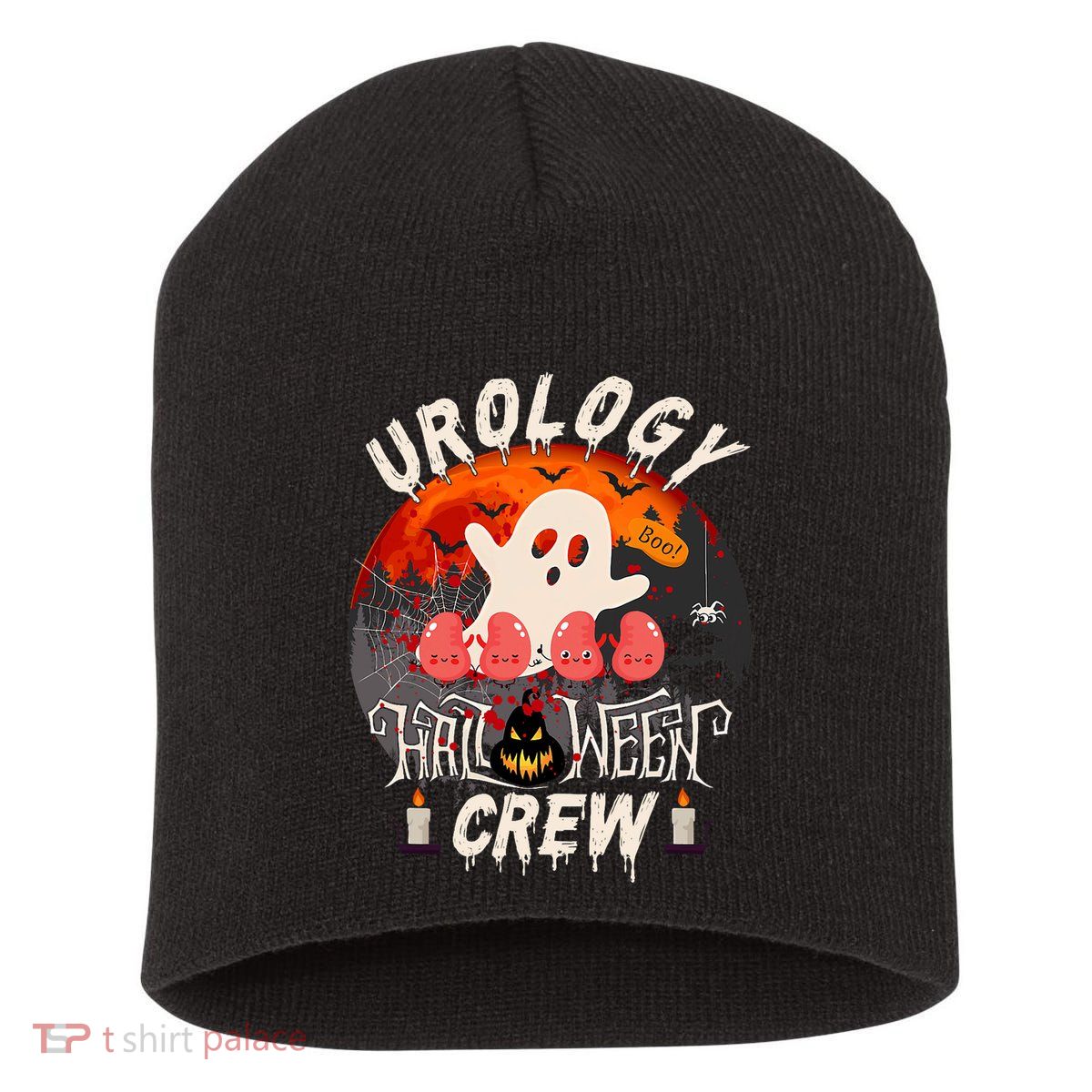 Spooky Urology Boo Crew Urology Nurse Halloween Matching Short Acrylic Beanie