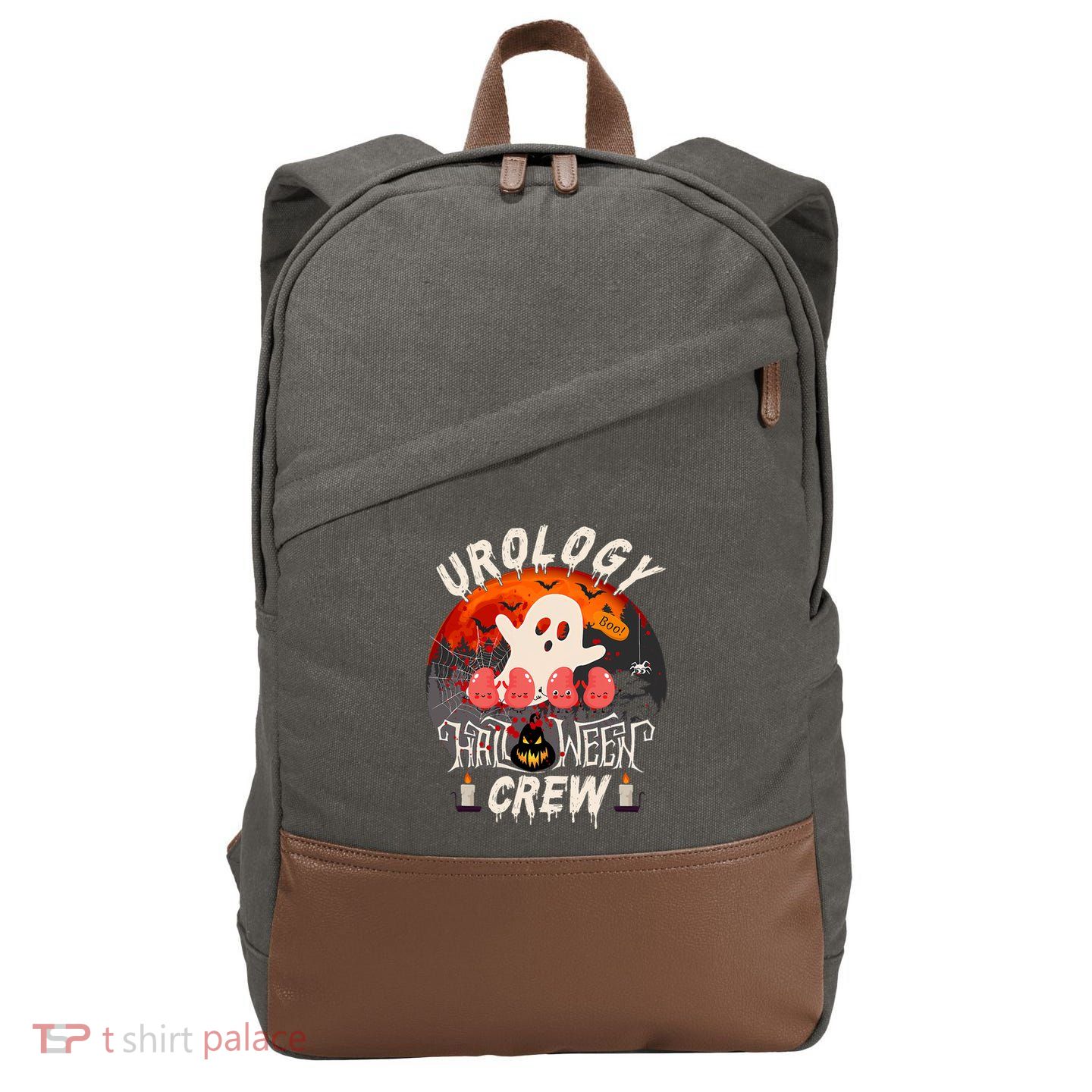 Spooky Urology Boo Crew Urology Nurse Halloween Matching Cotton Canvas Backpack