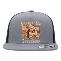 Saddle Up Buttercup Rodeo Girl Funny Cowgirl Cowboy Flat Bill Trucker Hat