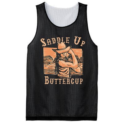 Saddle Up Buttercup Rodeo Girl Cowgirl Cowboy Mesh Reversible Basketball Jersey Tank