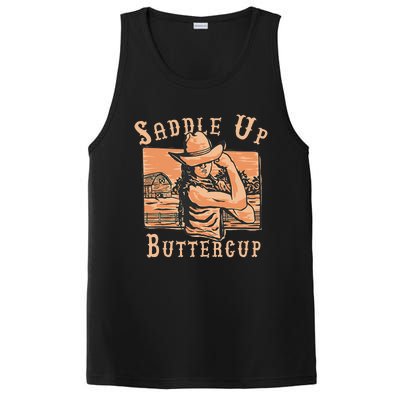 Saddle Up Buttercup Rodeo Girl Cowgirl Cowboy PosiCharge Competitor Tank