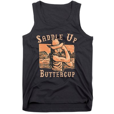 Saddle Up Buttercup Rodeo Girl Cowgirl Cowboy Tank Top