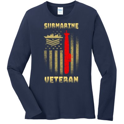 Submarine Veteran Ladies Long Sleeve Shirt