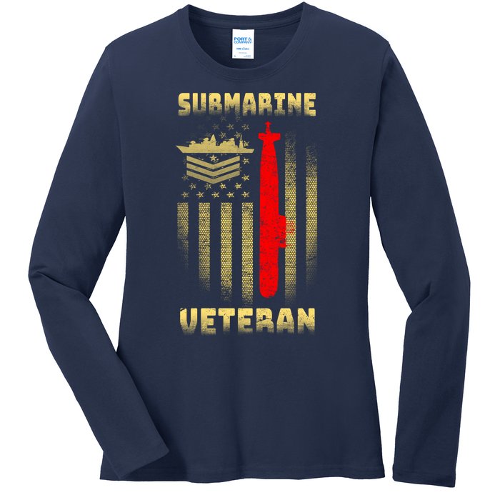 Submarine Veteran Ladies Long Sleeve Shirt