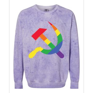 Soviet Union Communist Flag Hammer And Sickle Lgbtq Rainbow Gift Colorblast Crewneck Sweatshirt