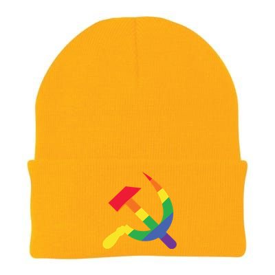 Soviet Union Communist Flag Hammer And Sickle Lgbtq Rainbow Gift Knit Cap Winter Beanie