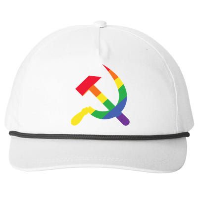 Soviet Union Communist Flag Hammer And Sickle Lgbtq Rainbow Gift Snapback Five-Panel Rope Hat