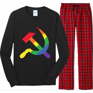 Soviet Union Communist Flag Hammer And Sickle Lgbtq Rainbow Gift Long Sleeve Pajama Set