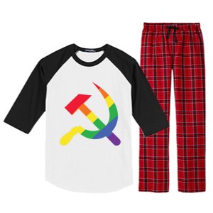 Soviet Union Communist Flag Hammer And Sickle Lgbtq Rainbow Gift Raglan Sleeve Pajama Set