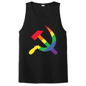 Soviet Union Communist Flag Hammer And Sickle Lgbtq Rainbow Gift PosiCharge Competitor Tank